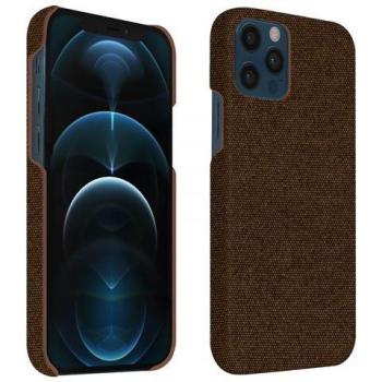 Funda de Tela Marrón para iPhone 12/12 Pro - Lavable y Híbrida