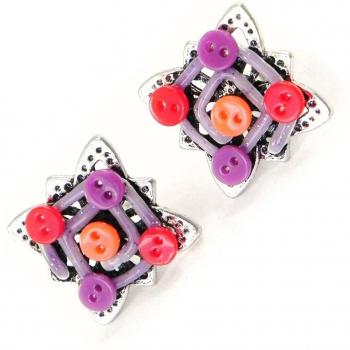 NOA [H8799] - Aretes 'Babouchka' color violeta frambuesa