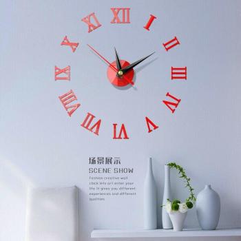 Horloge Murale Décorative 3D Miroir Romains