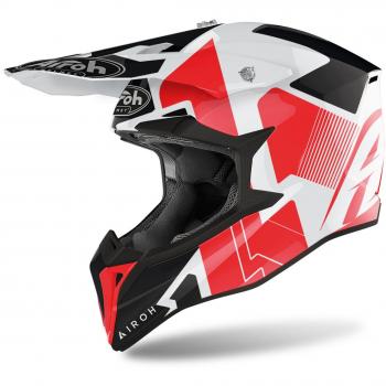 Airoh Wraap Raze Motocross Helm Weiss Rot 2XL