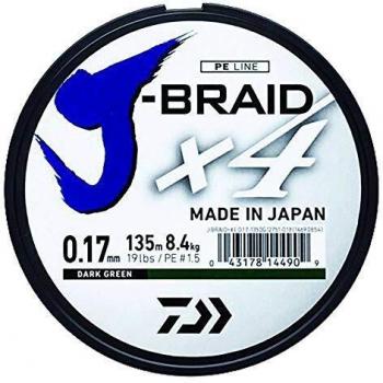 Daiwa - Línea de Pesca Trenzada J Braid 4B 1350M Verde