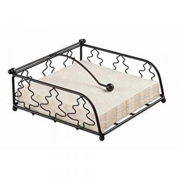 Winter Wonderland Napkin Holder with Christmas Tree Design, Black