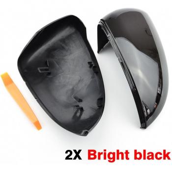 Tapas de espejo retrovisor negro brillante para VW Golf 7 Mk7 7.5 GTD GTI Touran L e-Golf