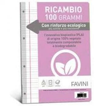 Ricambi c/rinforzo ecologico f.to A4 100gr 40fg rigo di 1a Favini