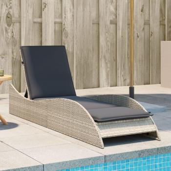 Lit de repos extérieur gris clair polyrotin 60 × 205 × 73 cm