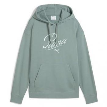 Puma Comfort Script Hoodie Mujer Verde