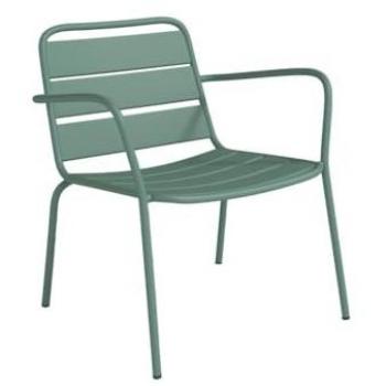 Seduta rustica impilabile verde acqua metallo MIRMANDE
