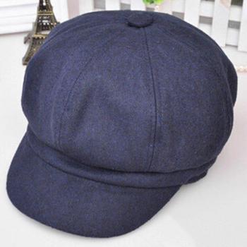 Unisex Solid Color Felt Octagonal Hat
