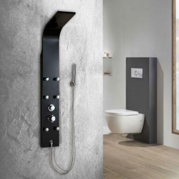 Colonne de douche hydromassante en aluminium noir A-92