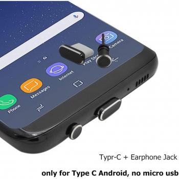 Colorful Metal Type C Charging Port Anti-Dust 3.5mm Earphone Jack Dust Plug for Samsung S10