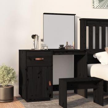 VidaXL Toeletta Nera 95x50x134 cm in Legno Massello di Pino