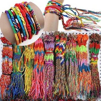 Trenza Colorida de Pulsera de Hilo