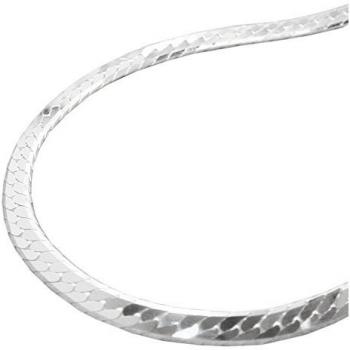 Elegante 3mm Panzerkette flach gedrückt Silber 925