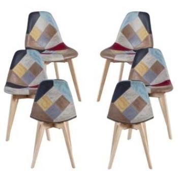 Sillas de Comedor Kelen Patchwork Polipiel Rojo