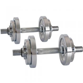 Hantelset 2 x 10 kg med justerbar vikt 30 mm