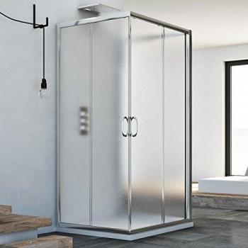 Mampara de Ducha Vidrio Impreso Mod. Junior Trio 75x90x75cm H185