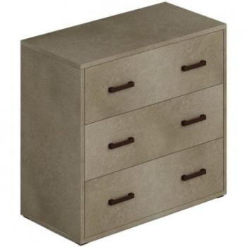 Legno Nobilitato Argilla – Comò con 3 Cassetti 91x45x81