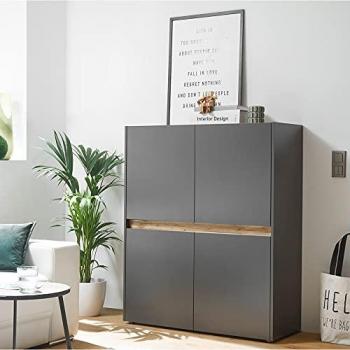 Lomadox Highboard CRISP-61 in Wotan Eiche Nb., 100/120/40 cm