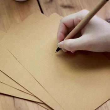 Papel de Letras Gruesas Kraft Retro, Membrete en Blanco, 50 Hojas, Tamaños A4/A5/B5