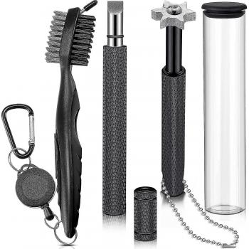Kit de nettoyage de clubs de golf - brosse et aiguiseurs U & V