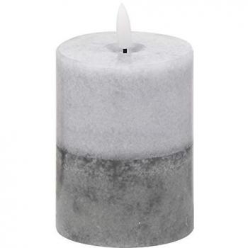 Elegante Graue LED Kerze 3×4 mit natürlichem Glanz