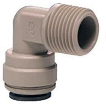John Guest Rigid Elbow Fitting 1/4 inch Tube OD x 3/8 inch NPTF Male Thread