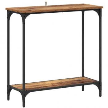 Consola con scaffale in legno di vecchia fusta 75x30,5x75 cm