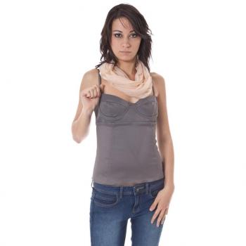 Gray Elastane Underwear with Adjustable Straps - Size: S