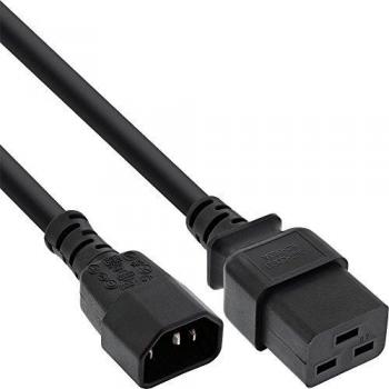 InLine 16659F cable électrique noir 1m coupleur C14 coupleur C19 - Câbles électriques