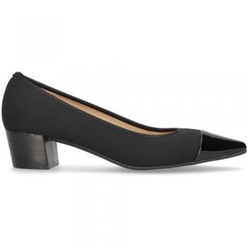 Zapatos de salón de mujer MASCARÓ Greta - Tacón Stiletto Elegantes en Tela Elástica Resistente al Agua (Negro - EU39)