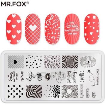 MRFOX Nail Stamping Plates Geometric Expression for Nail Art