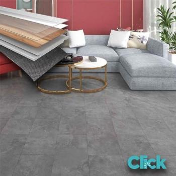 Eternal Parquet - Pavimento Piastroni Spc In Polvere Di Pietra Click 5mm 610x305mm Effetto Cemento /resine Concrete Grey