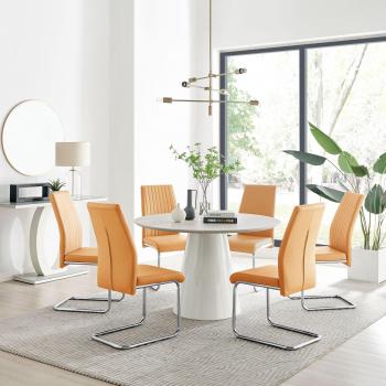 Leonardo Grey Glass Marble Effect Silver Leg Table & 4 Milan Chrome Leg Chairs