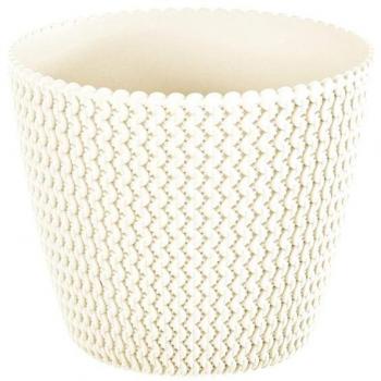 Vase en plastique rond crème 28,2L Ø39,1 x 33 cm