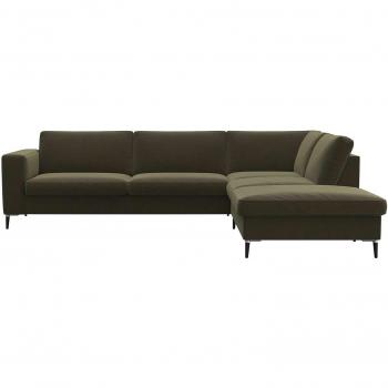 FLEXLUX Ecksofa »Fiore« in grün mit breiten Armlehnen