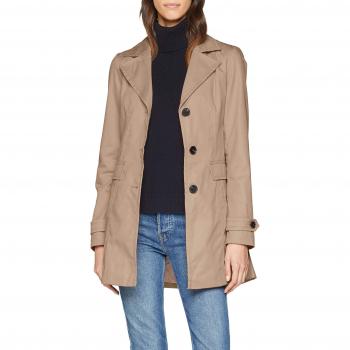Vero Moda Vmeva Abby 3/4 Trenchcoat Noos, Abrigo para Mujer, Marrón Silver Mink, 44
