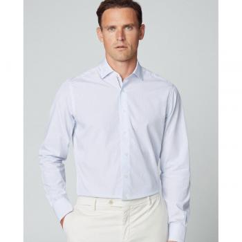 Camisa Classic de Hombre Hackett con Estampado de Rayas Bengala Azul Claro