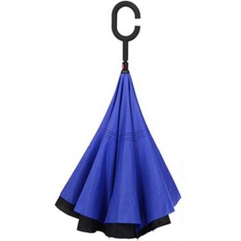 Windproof Double Layer Inverted Umbrella with Long Shaft