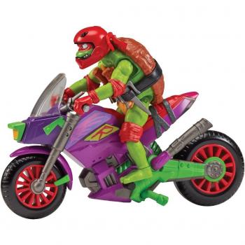 Teenage Mutant Ninja Turtles: Purple Dragon Battle Cycle mit Raphael-Figur von Playmates