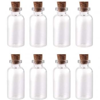 Botellas de Vidrio con Tapón de Corcho 8 Piezas 22x50mm
