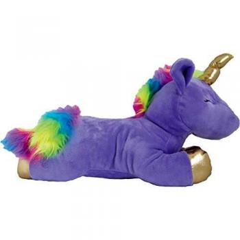 Peluche Sonore Licorne Violette Corne Et Pattes Or