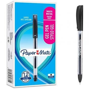 Penna in gel con cappuccio Nero 12 pz