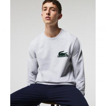 Lacoste Fleece Sweatshirt für Herren - hellgrau/grün