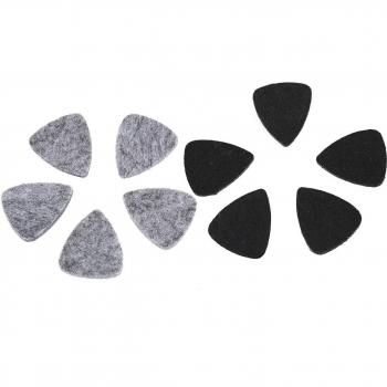 10 Pcs Wool Felt Guitar Plectrums - Grey & Black