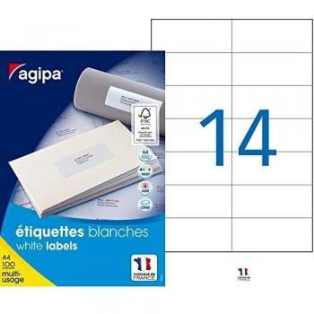 Agipa Universal-Etiketten, 105 x 42,4 mm, mit Abzieh-Hilfe