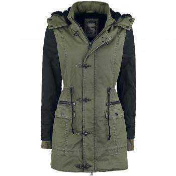 Parka d'hiver Rock Rebel by EMP - Femme - S à 3XL - olive/noir