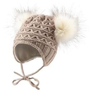 Cappello a maglia Sterntaler beige 2 pompon