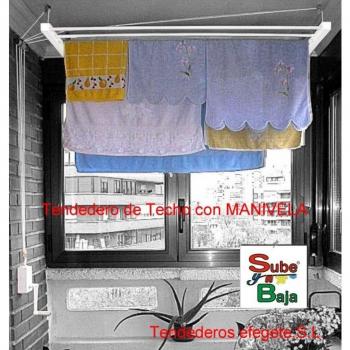 Tendedero Techo Manivela 180cm Ac Bl Sube-baja Efegete