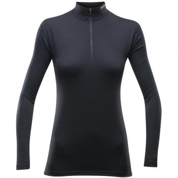 Devold Breeze Langarmshirt mit halbem Reißverschluss, Schwarz, Größe M