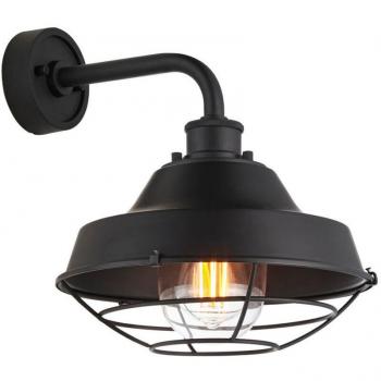 Merano Brindisi Textured Black Outdoor Dome Wall Lamp